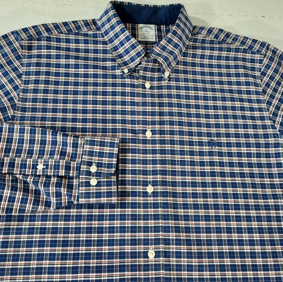 Brooks Brothers Regent Supima Long Sleeve Plaid Shirt Logo - Picture 3 of 8